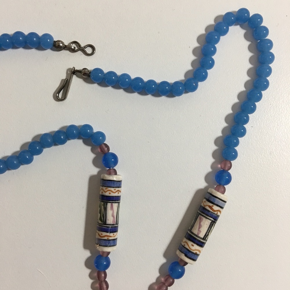 Zen Baby Blue and Purple Necklace - Picture 3 of 5